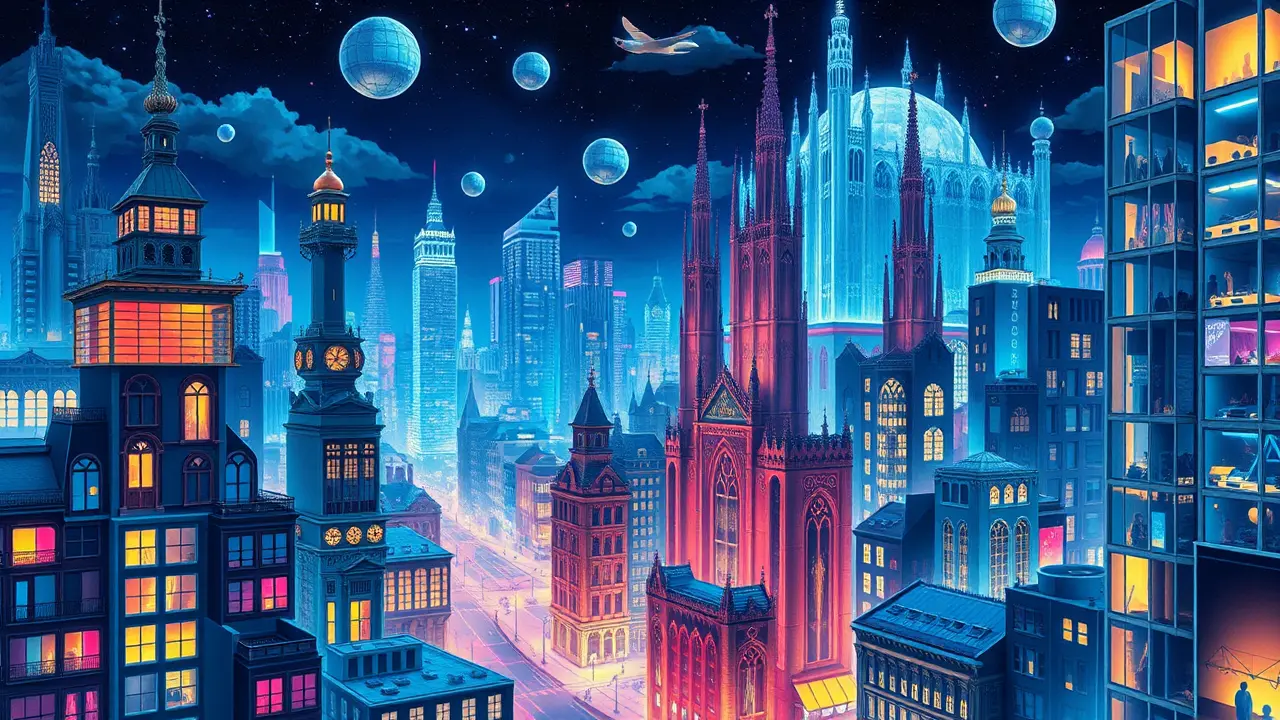 Artist Reimagines City as Fantastical Dreamscape in Solo Exhibition.
