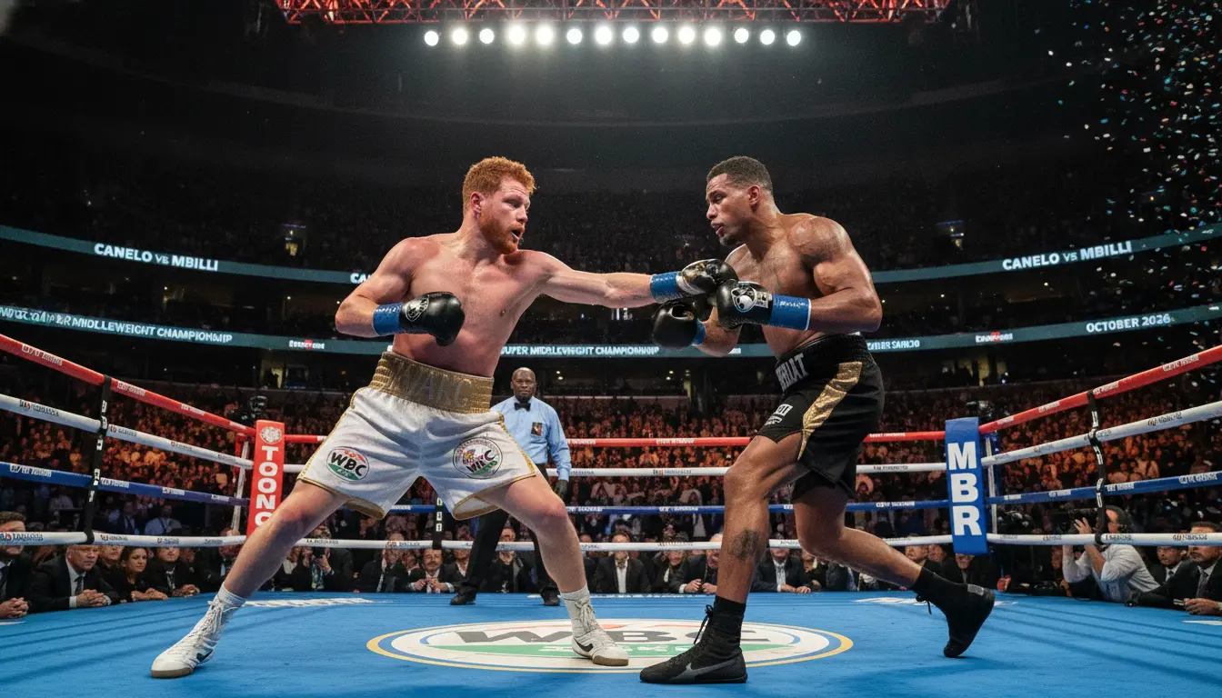 Canelo Álvarez defenderá su corona supermediana del CMB contra Christian Mbilli en un enfrentamiento en octubre de 2026