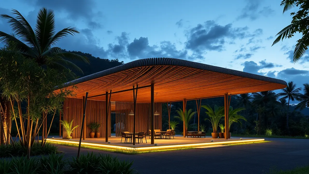 Cave Urban's Carbon-Negative Bamboo Pavilion Revives Bali Car Park