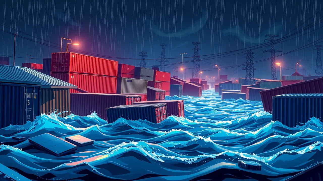 Deadly Philippines Floods Sweep Away Shipping Containers