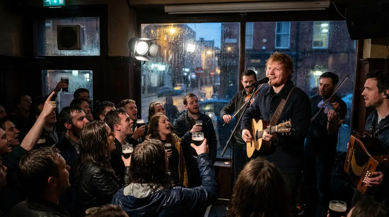Ed Sheeran covers The Pogues' Fairytale Of New York in Dublin.