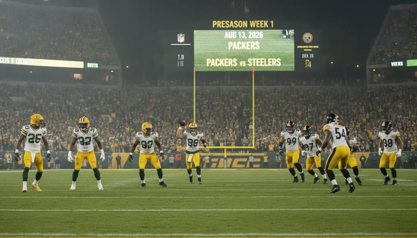 2026년 NFL 프리시즌 1주차, 그린베이 패커스와 피츠버그 스틸러스 격돌 예정