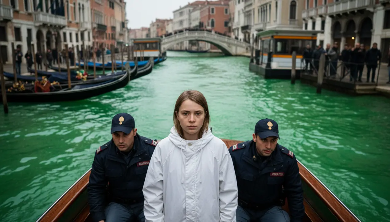 Greta Thunberg Banned From Venice After Dyeing Canal Green