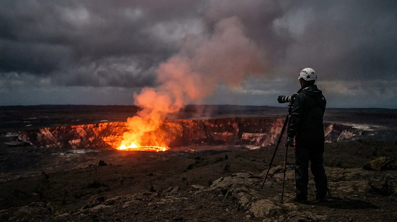 夏威夷基拉韦厄火山喷发被镜头捕捉