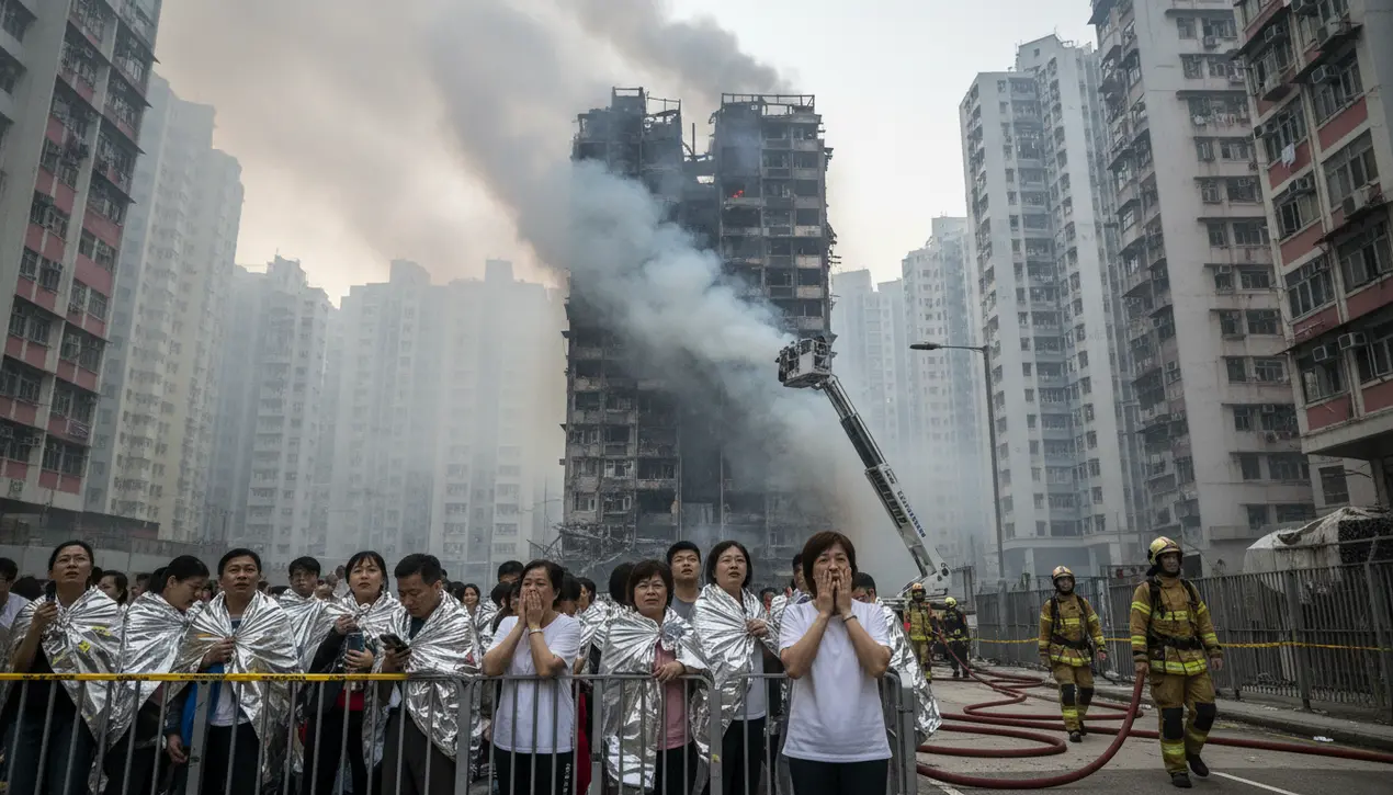 Hong Kong Fire Destroys Flats, Residents Await News