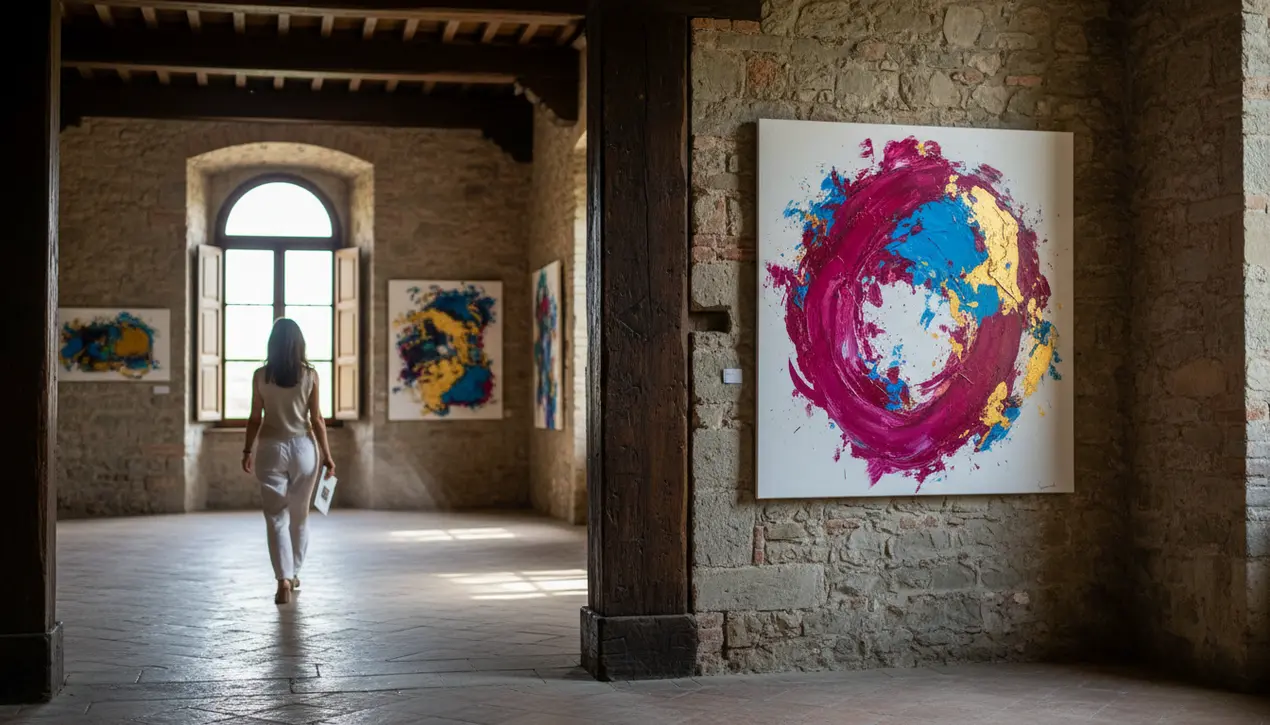 Italian painter’s works transform Il Bottaccio hotel into integrated living gallery.