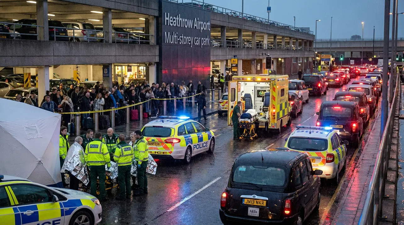 希思罗机场停车场斗殴致21人受伤，一名男子被捕