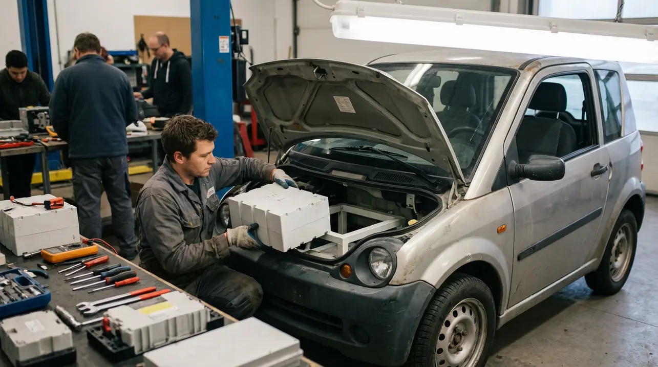 Modular electric city car designed for user repair shows future of fixable vehicles.