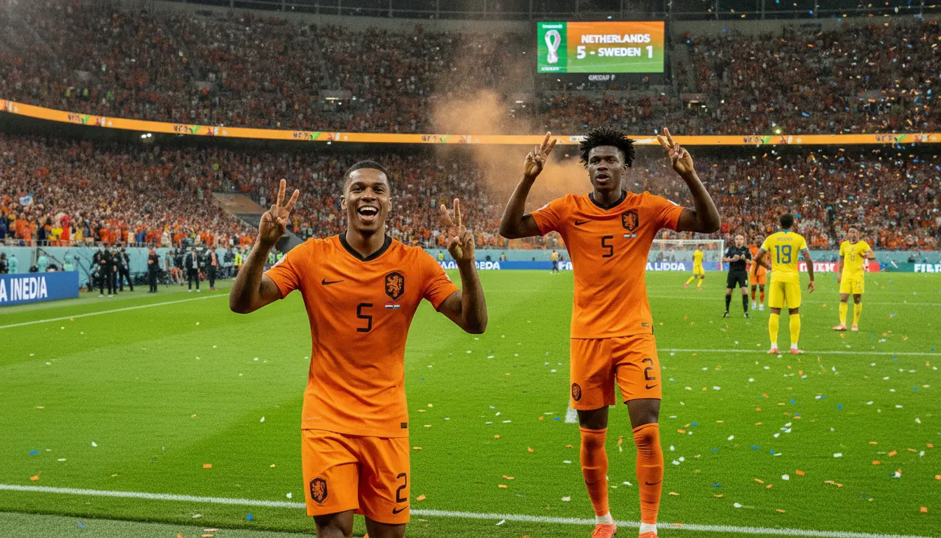 Holanda vs Suécia: Gakpo e Brobbey marcam duas vezes e dão vitória por 5 a 1 à Holanda na Copa do Mundo
