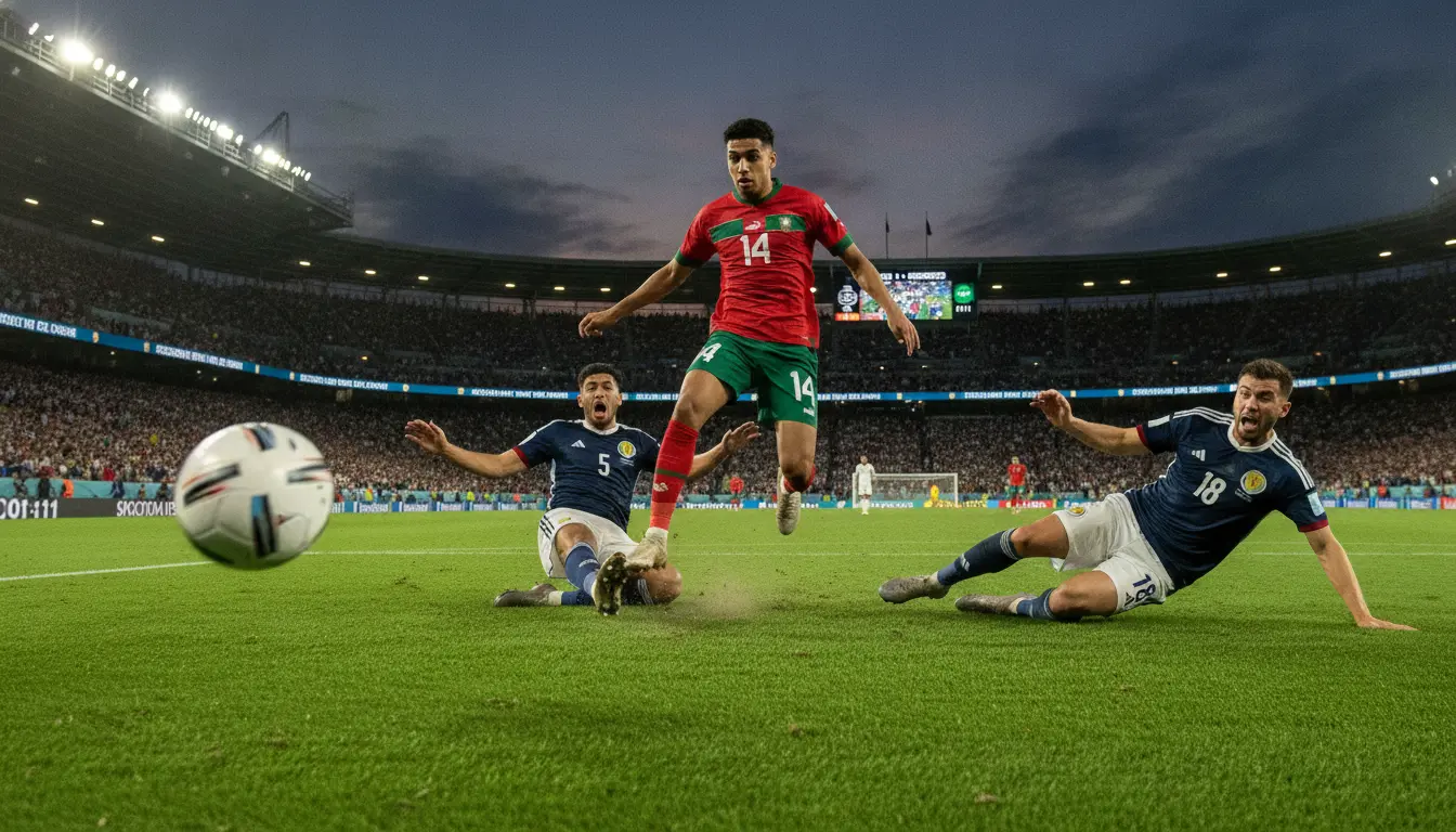 Nightmare start for Scotland' Saibari fires Morocco into early lead