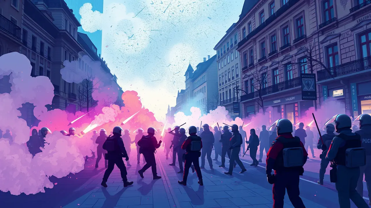 Riot Police Deployed in Belgrade Amid Rising Tensions.