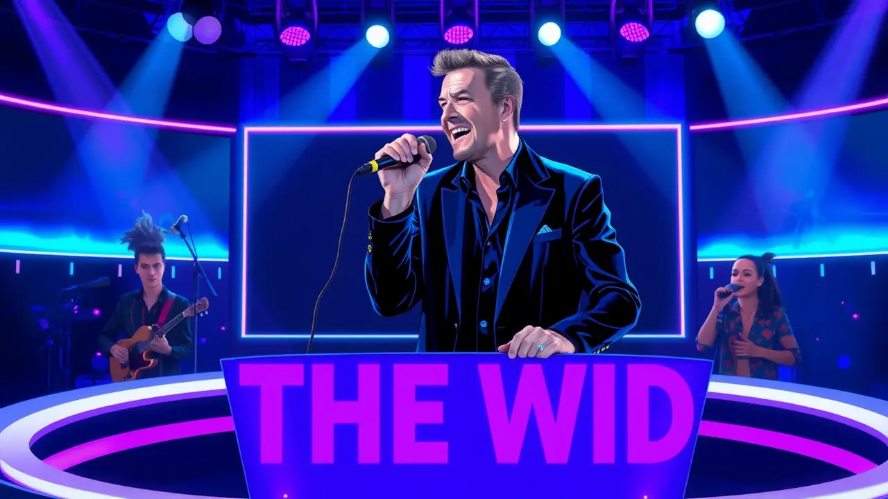 Robbie Williams recreates 1990s TV show for new music video.