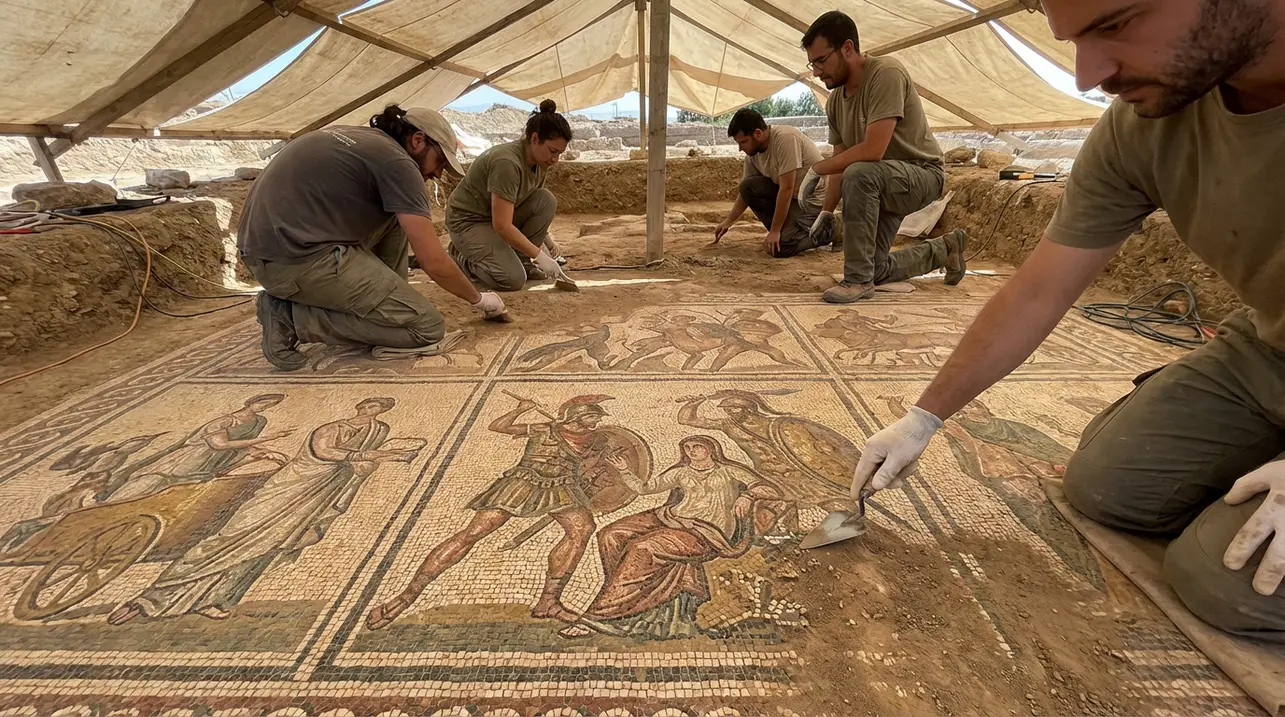 罗马马赛克或展现特洛伊战争另一场景