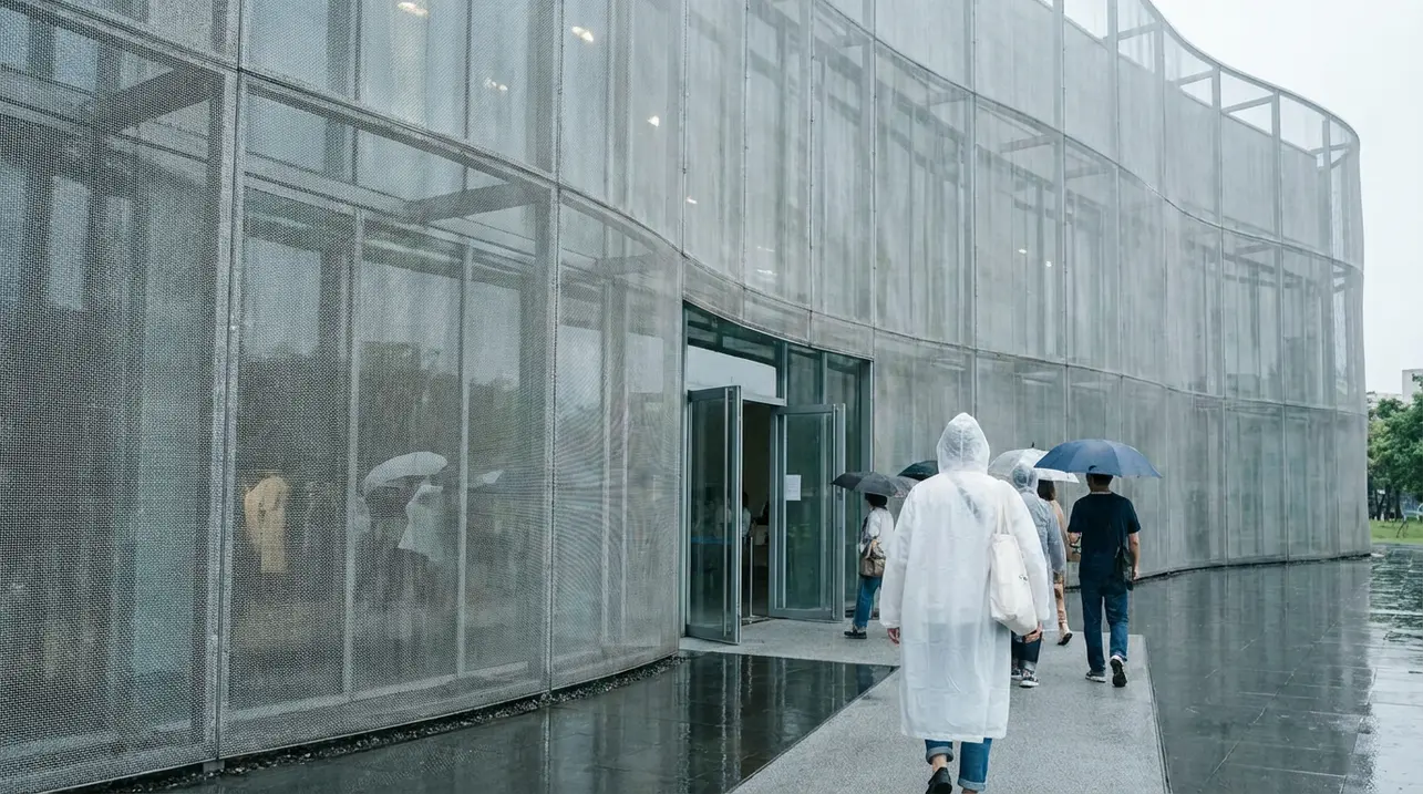 SANAA's Taichung Art Museum opens with translucent dual-layer facade.
