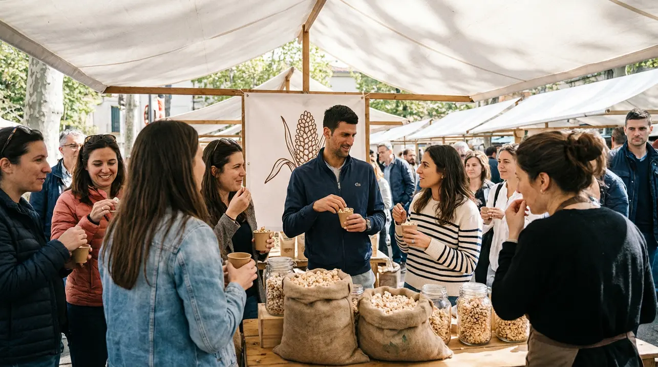 Saint-Urbain lança marca de snacks de sorgo apoiada por Novak Djokovic.