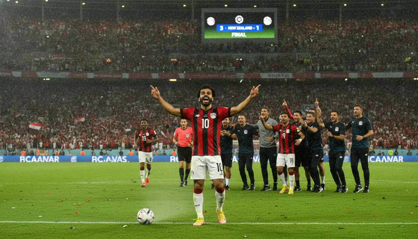 Salah marca e Egito vence Nova Zelândia por 3 a 1, conquistando a primeira vitória na Copa do Mundo