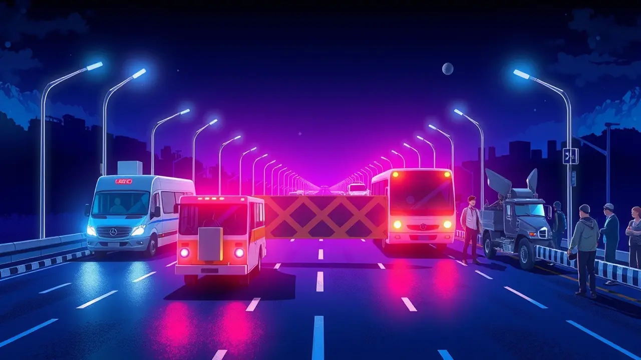 Transport Workers Block Road After Driver's Murder in Peru.